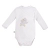 Bodysuit cardigan long sleeve duck white