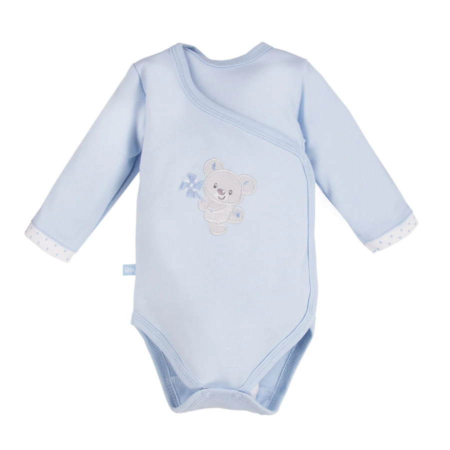 Bodysuit cardigan long sleeve koala blue