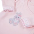 Bodysuit cardigan long sleeve bunny pink
