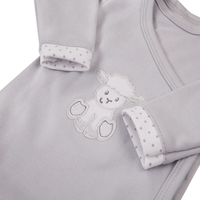 Bodysuit cardigan long sleeve sheep gray