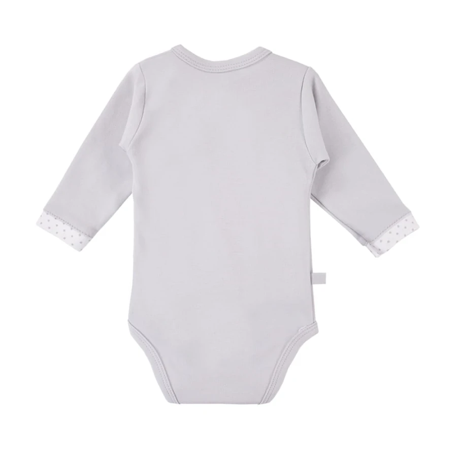 Bodysuit cardigan long sleeve sheep gray