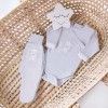 Bodysuit cardigan long sleeve sheep gray