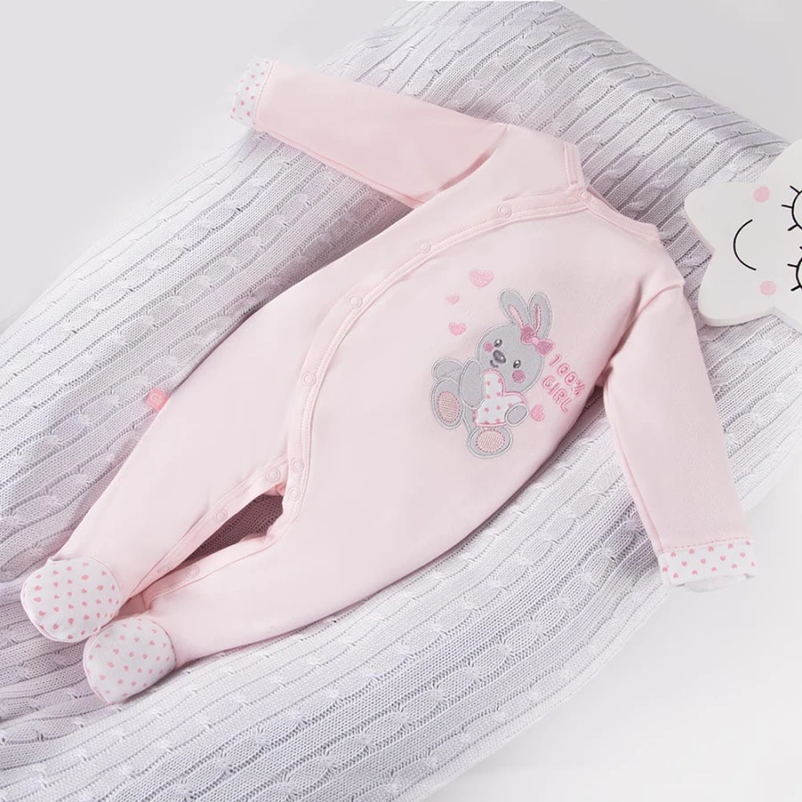 Sleepsuit bunny pink