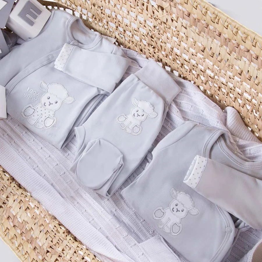 Joggers with feet sheep gray