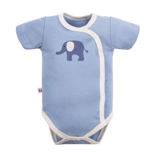 Short Sleeve Envelope Bodysuit Blue