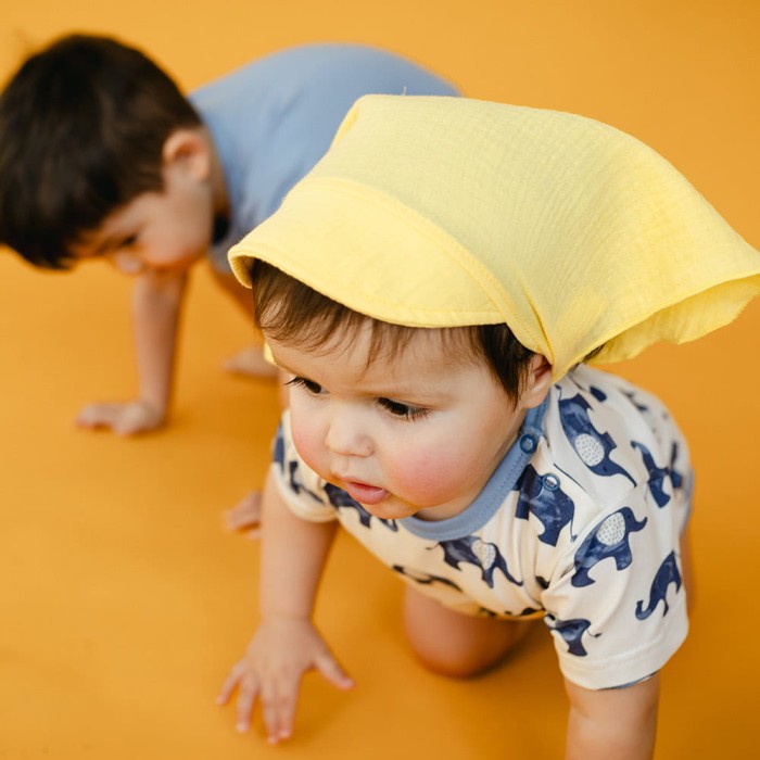 Children's headscarf muslin yellow