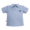 T-shirt polo niebieski z kołnierzykiem