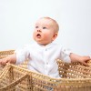 Biała dziecięca koszula muślinowa ze stójką