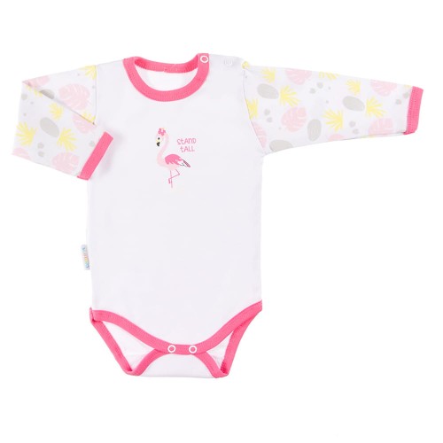 Bodysuit long sleve FAMILY pink/print