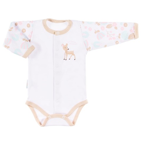 Bodysuit cardigan long sleve FAMILY beige/print