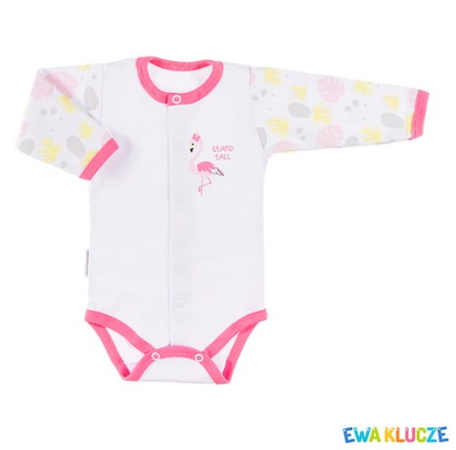 Bodysuit cardigan long sleve FAMILY pink/print