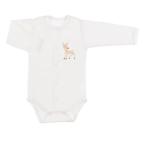 Bodysuit cardigan long sleve FAMILY ecru