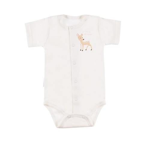 Bodysuit cardigan short sleve FAMILY ecru