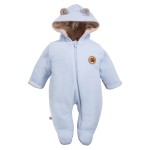 Hooded baby pramsuit blue