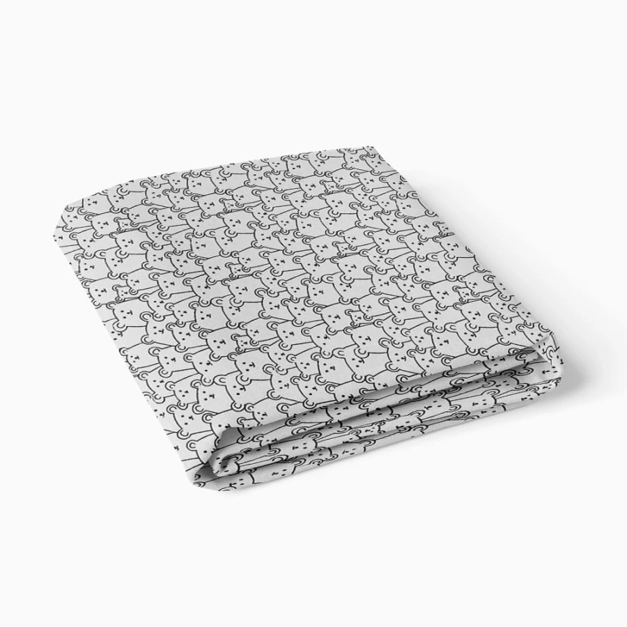 Jersey fitted sheet with bears gray