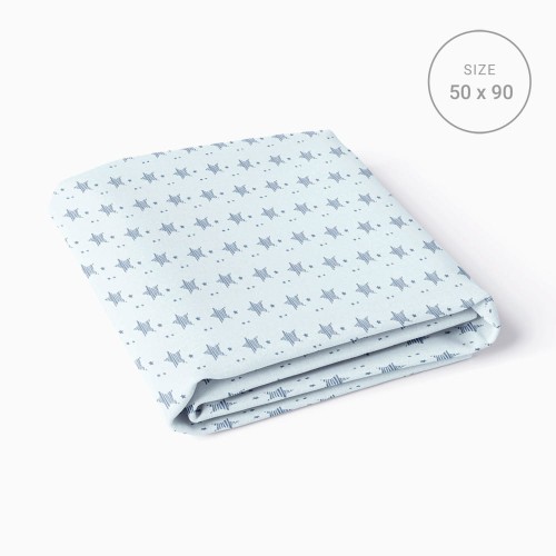 Jersey fitted sheet with stars blue 90x50