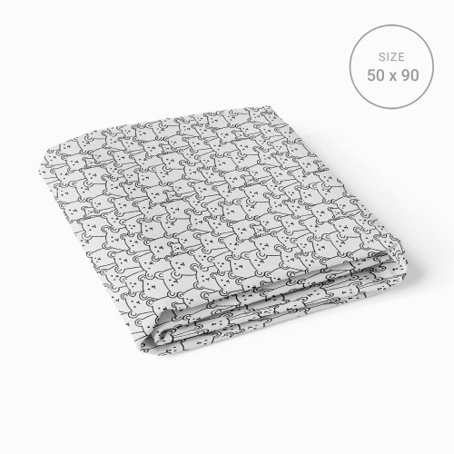 Jersey fitted sheet with bears gray 90x50