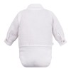 Muslin shirt bodysuit with collar and buttons, white