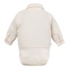 Muslin shirt-style bodysuit with collar and buttons ecru
