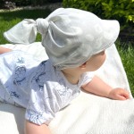 Chustka z gumką dziecięca bambusowa szara