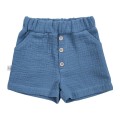 Blue muslin shorts with buttons