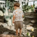 Beige muslin shorts with buttons