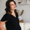 Linda maternity and nursing dress with buttons black
