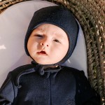 Czapka wiązana merino granatowa