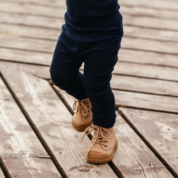 Navy merino wool baby leggings