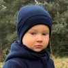 Komin granatowy dziecięcy z wełny merino