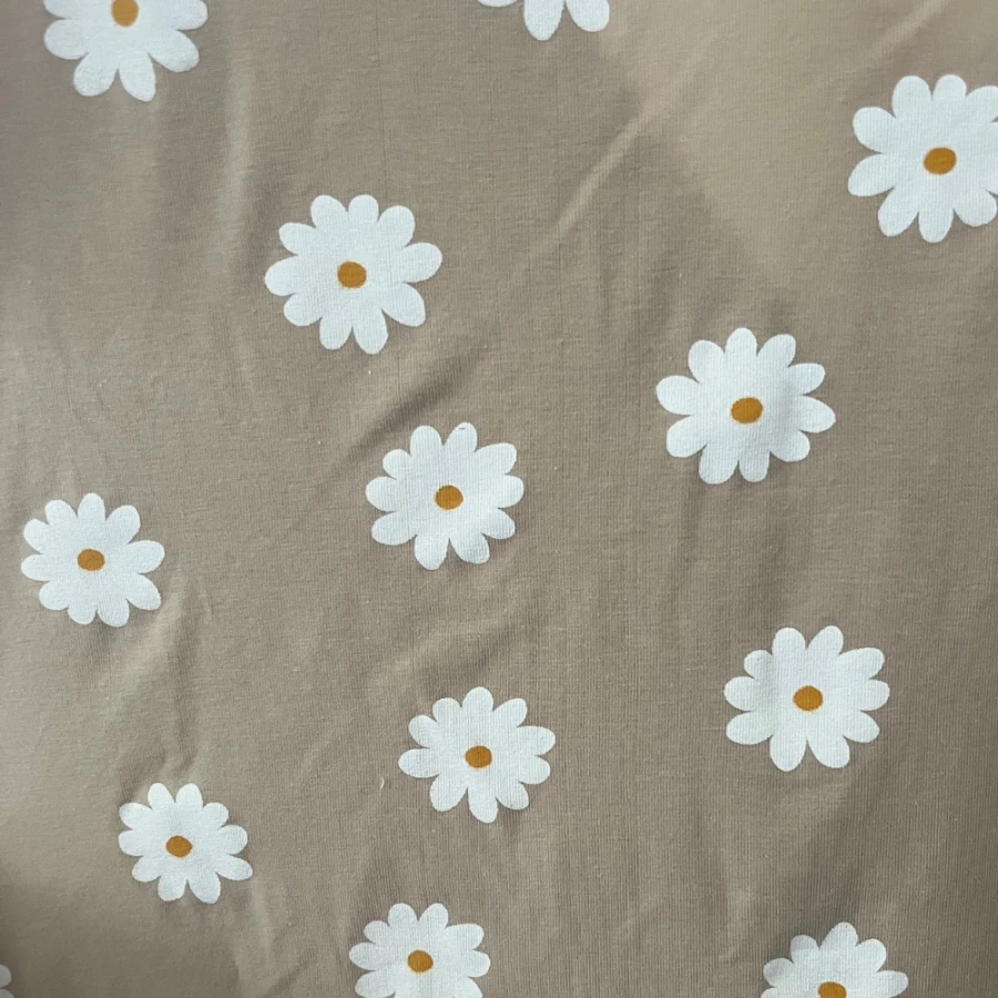 Pregnancy shirt beige with daisies LINDA