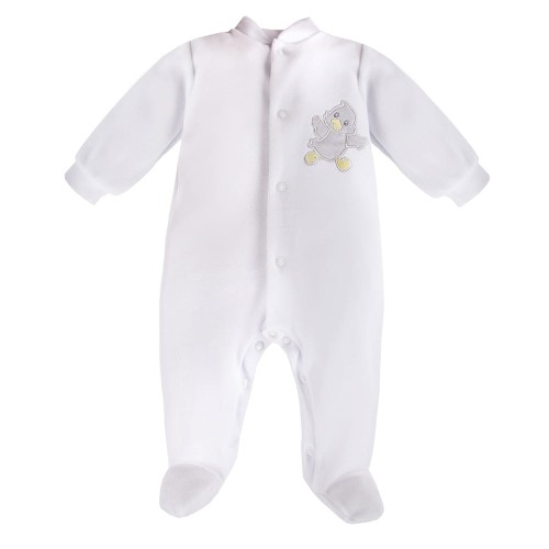 Velvet playsuit NEWBORN white