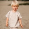 T-shirt dziecięcy beżowy oversize