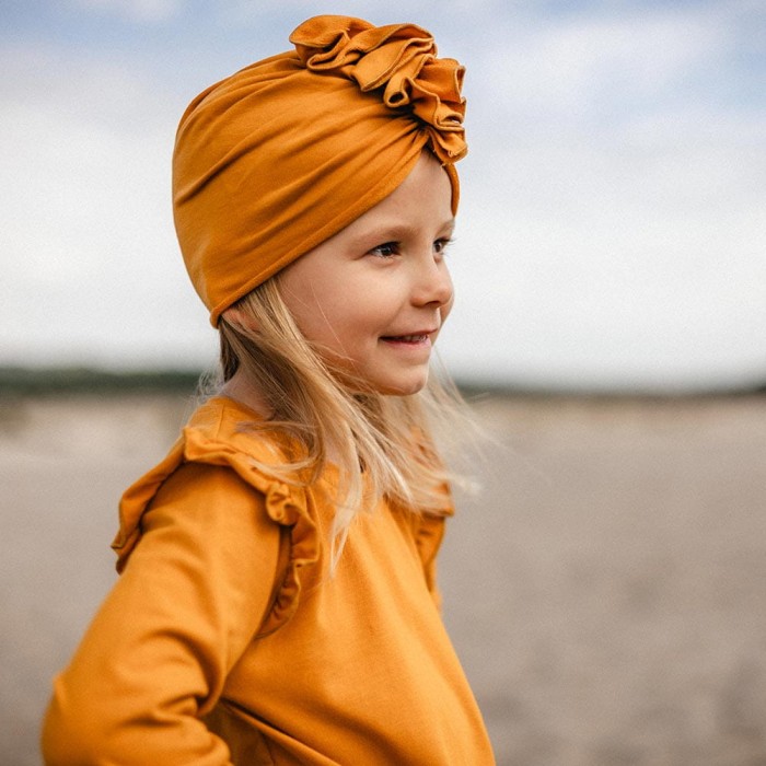 Turban dziewczęcy miodowy
