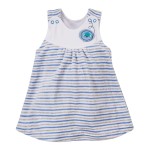 Tunika dziecięca welurowa niebieska w paseczki