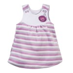 Tunika dziecięca welurowa wrzosowa w paseczki