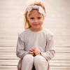 Bluzka dziewczęca longsleeve z falbankami beżowa
