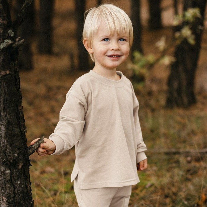 Bluzka chłopięca longsleeve beżowa