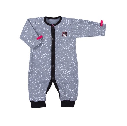 Sleepsuit without feet POWER gray dots