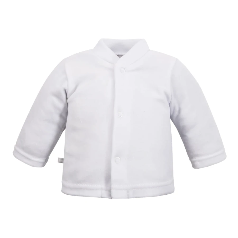 White velour baby set with duck embroidery