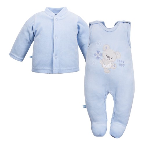 Blue baby set with koala embroidery