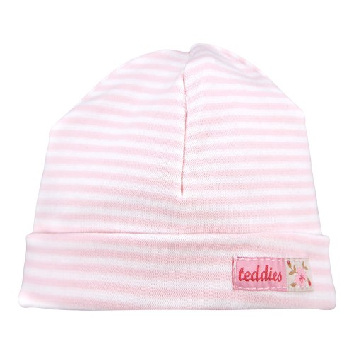 Striped light pink hat