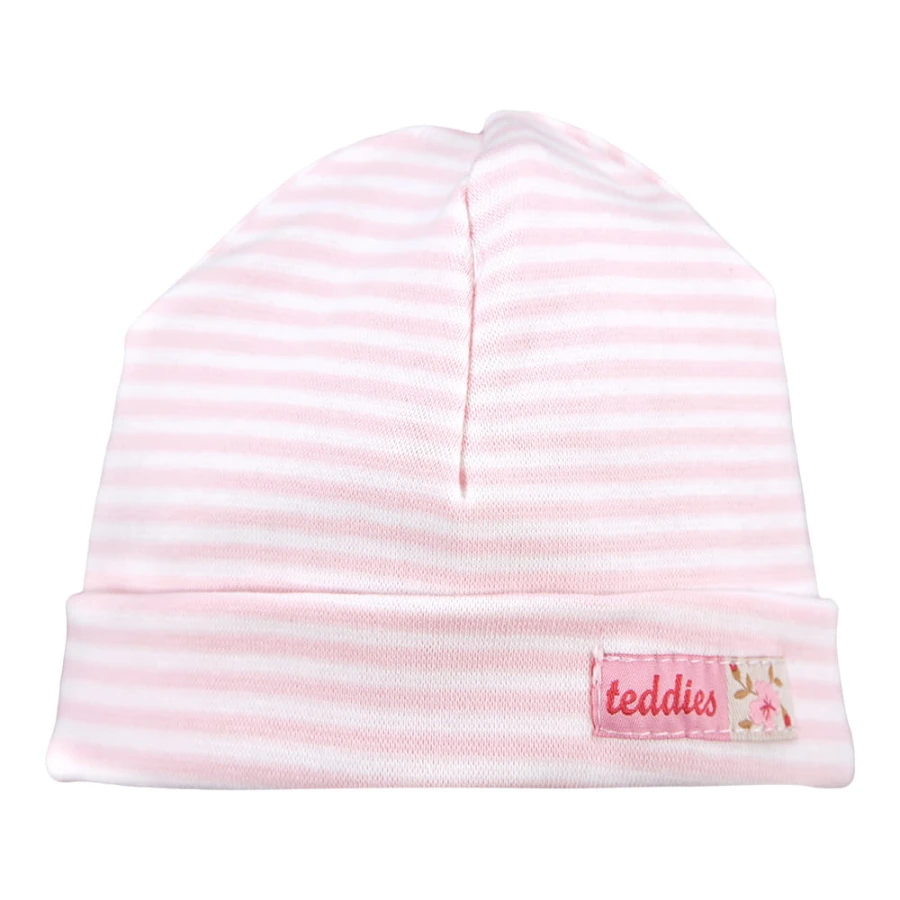 Striped light pink hat