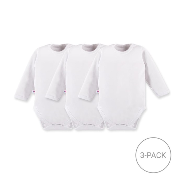 3-pak body niemowlęce białe