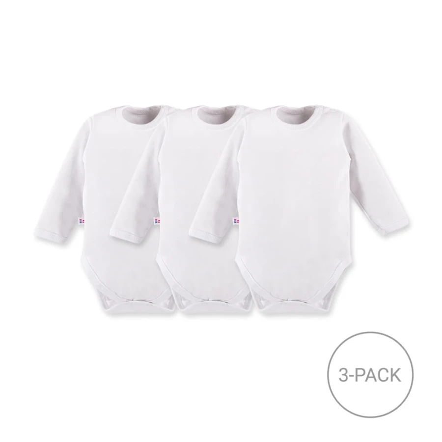 3-pak body niemowlęce białe