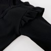 Black Wrap Bodysuit with Ruffle