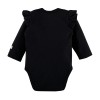 Black Wrap Bodysuit with Ruffle