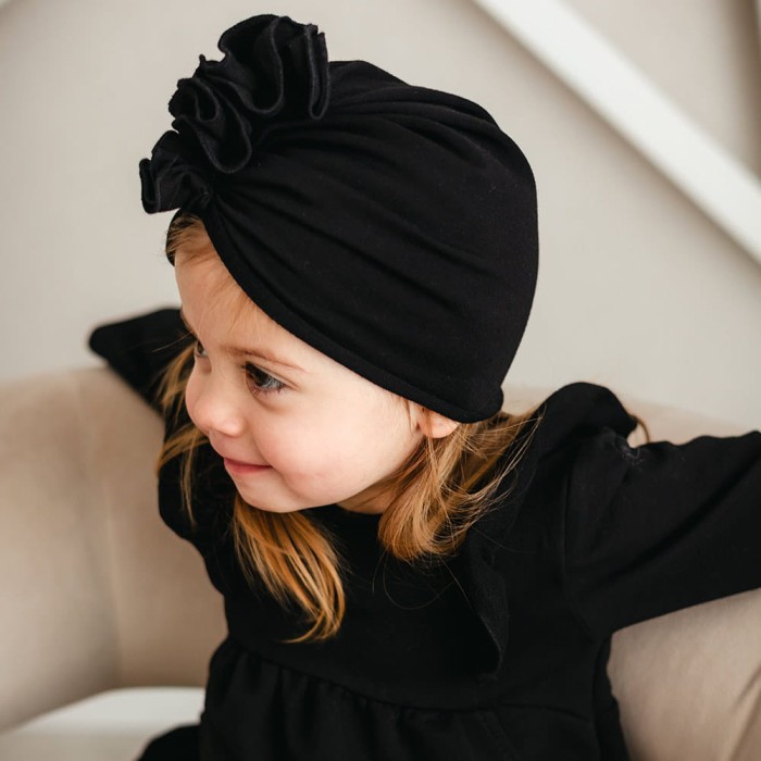 Turban dziewczęcy czarny