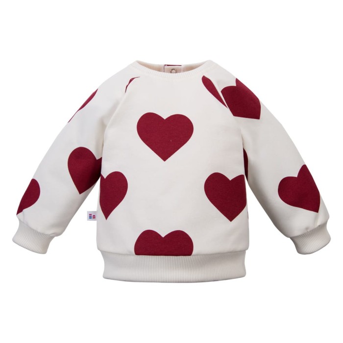 Oversize sweatshirt white with hearts