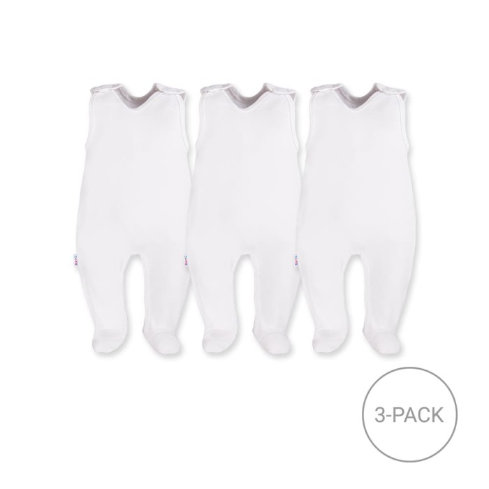 3-pack baby rompers white